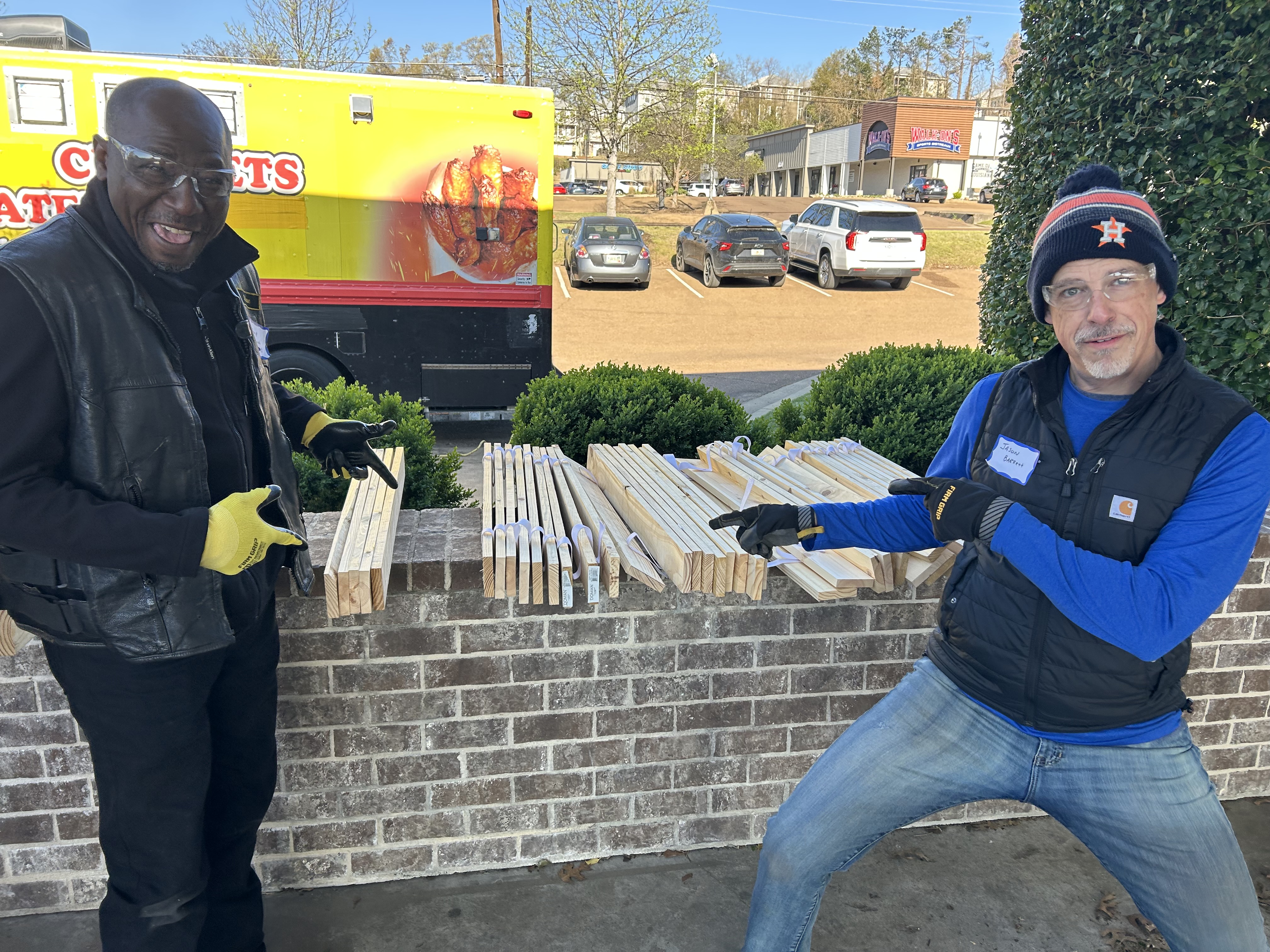 Volunteers building beds for children with Sleep in Heavenly Peace