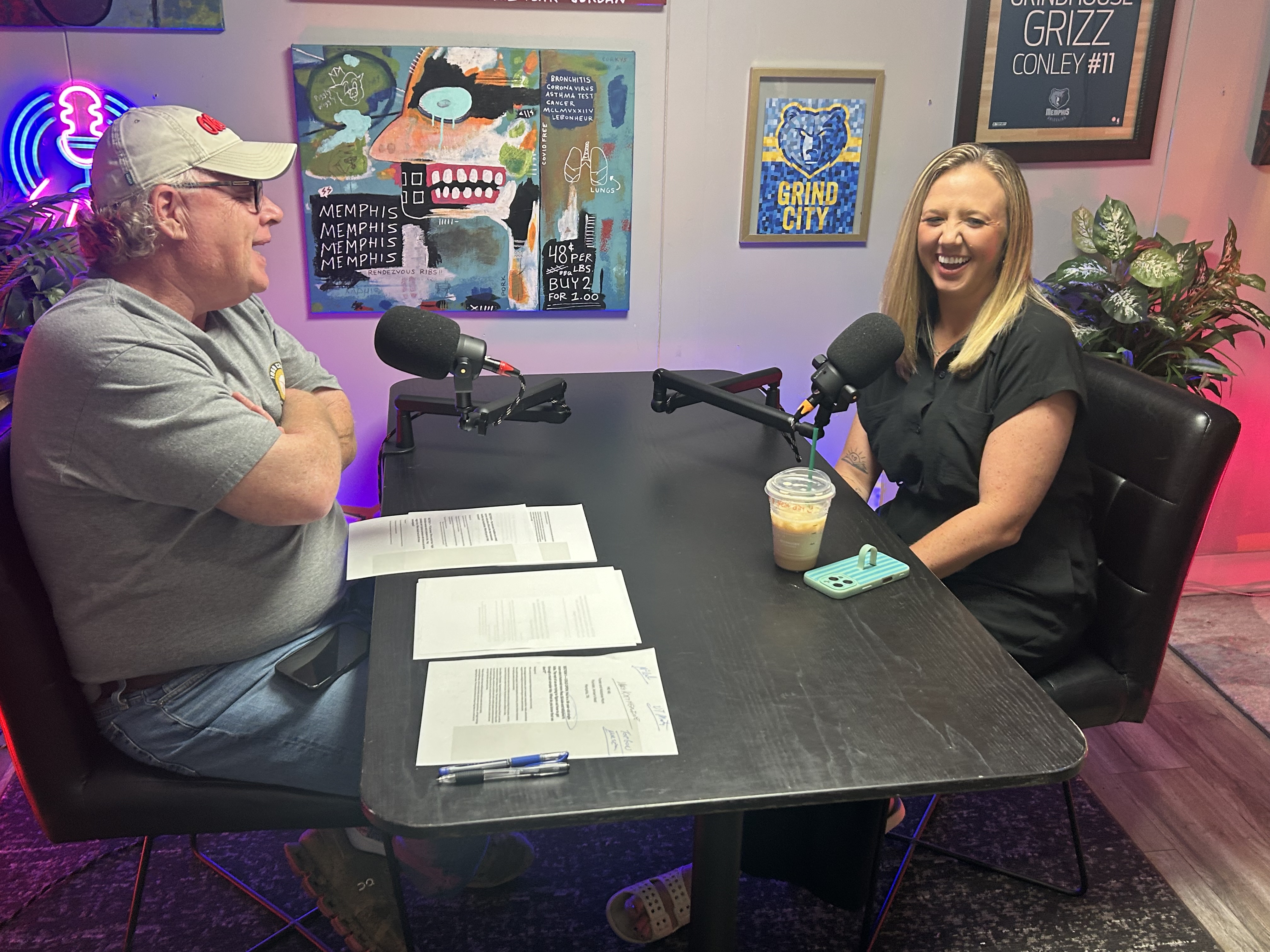 Coach Bill Courtney with a guest of the Army of Normal Folks podcast