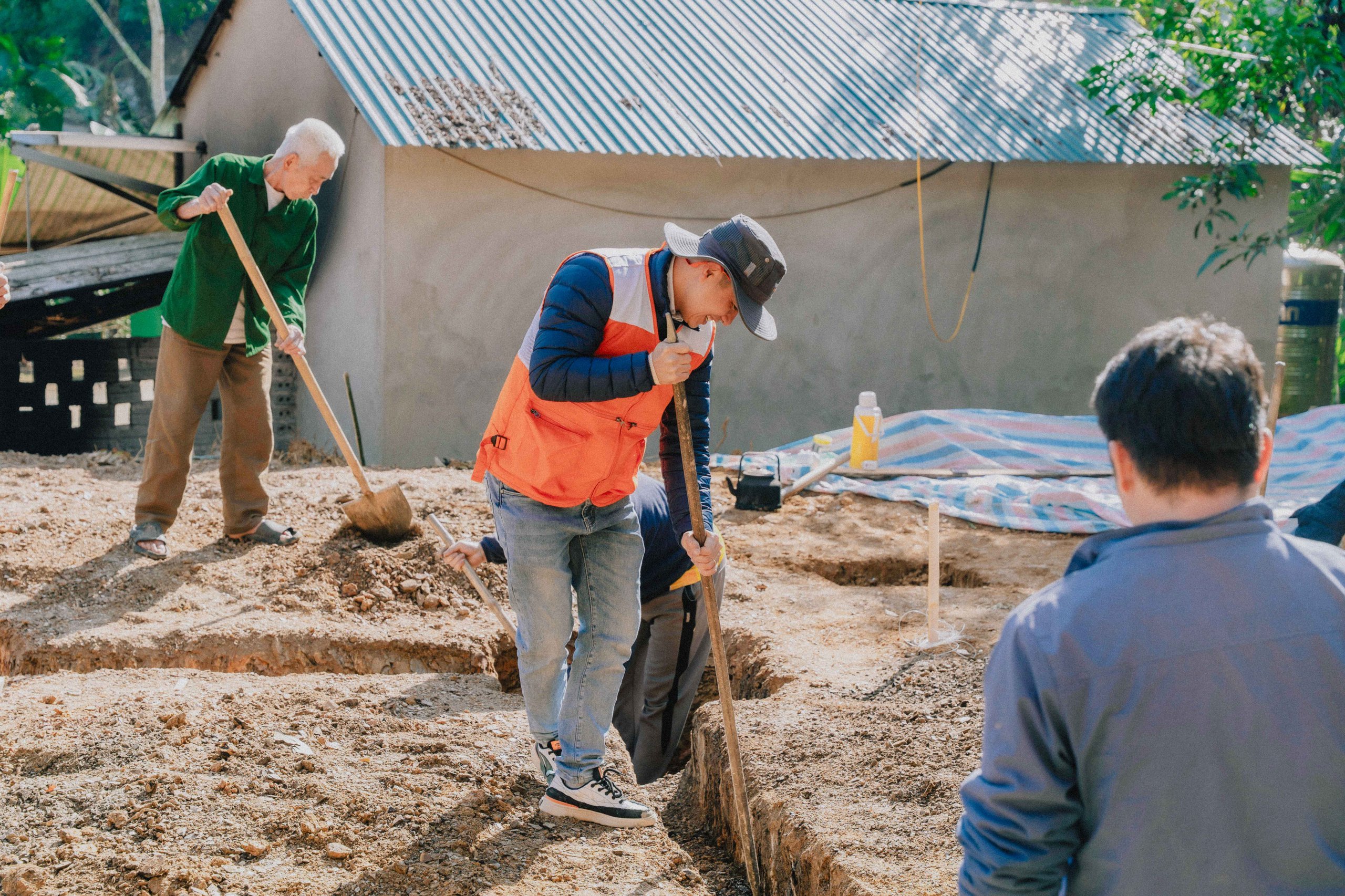 Volunteers at a Sleep in Heavenly Peace bed-build day